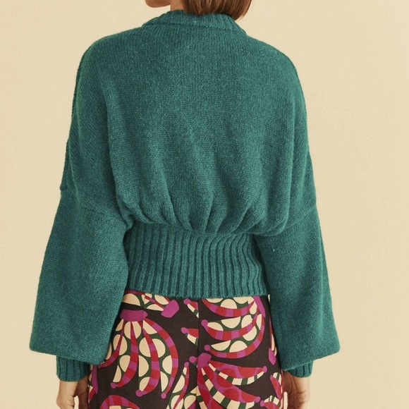 Farm Rio Emerald Bubble Knit Cardigan NWT - Picture 3 of 10